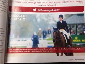 Allison featured in Dressage Today